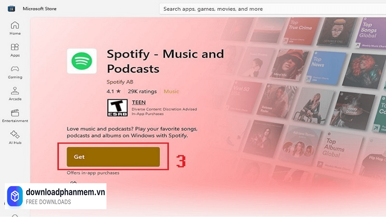 Nhân Get để tải xuống phần mềm