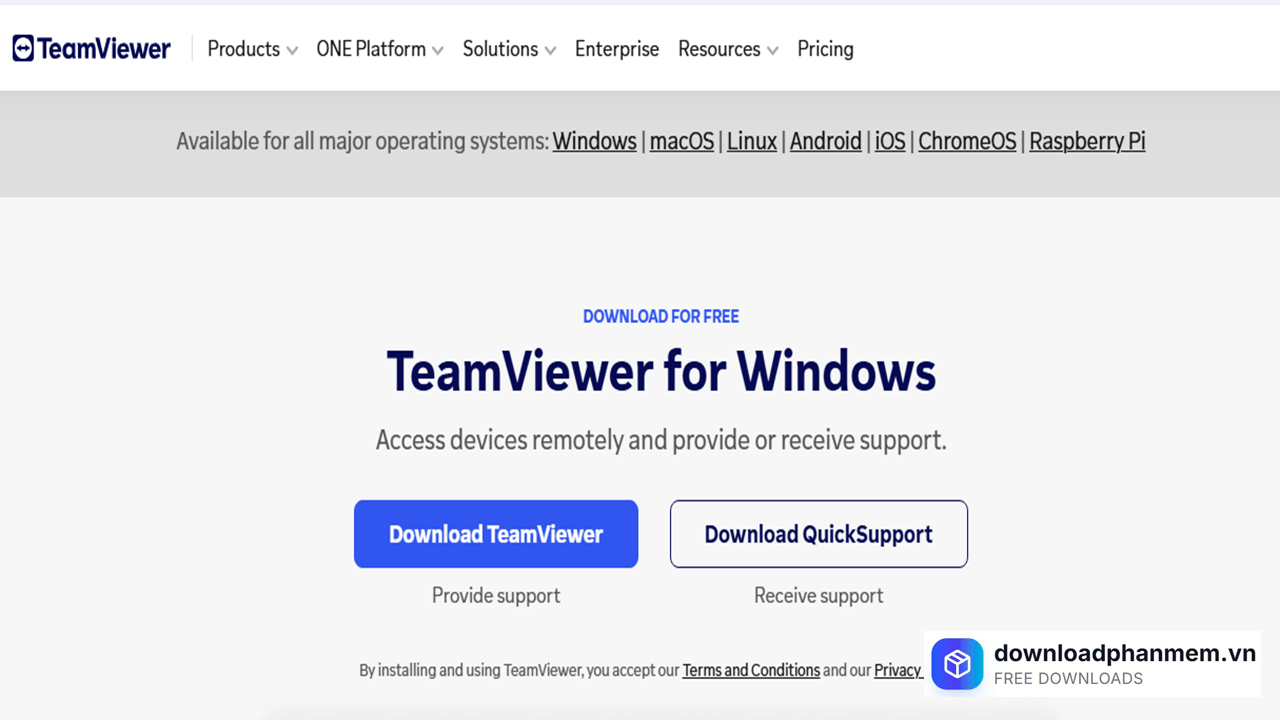 Nhấn mục Download TeamViewer