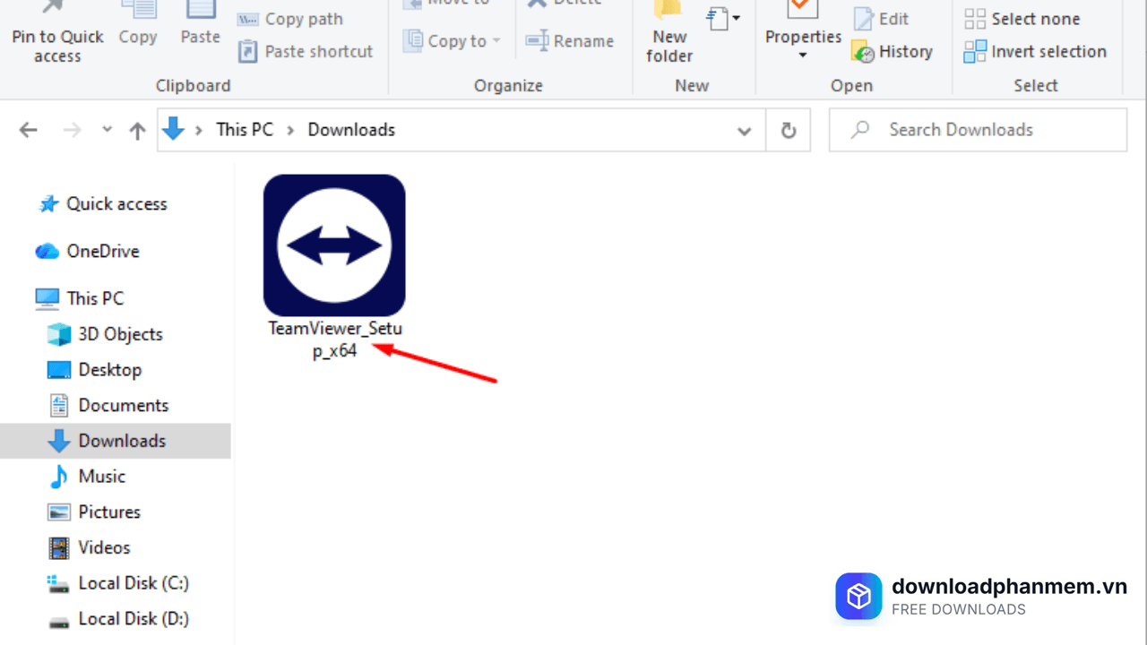 Nhấn mở file Teamviewer