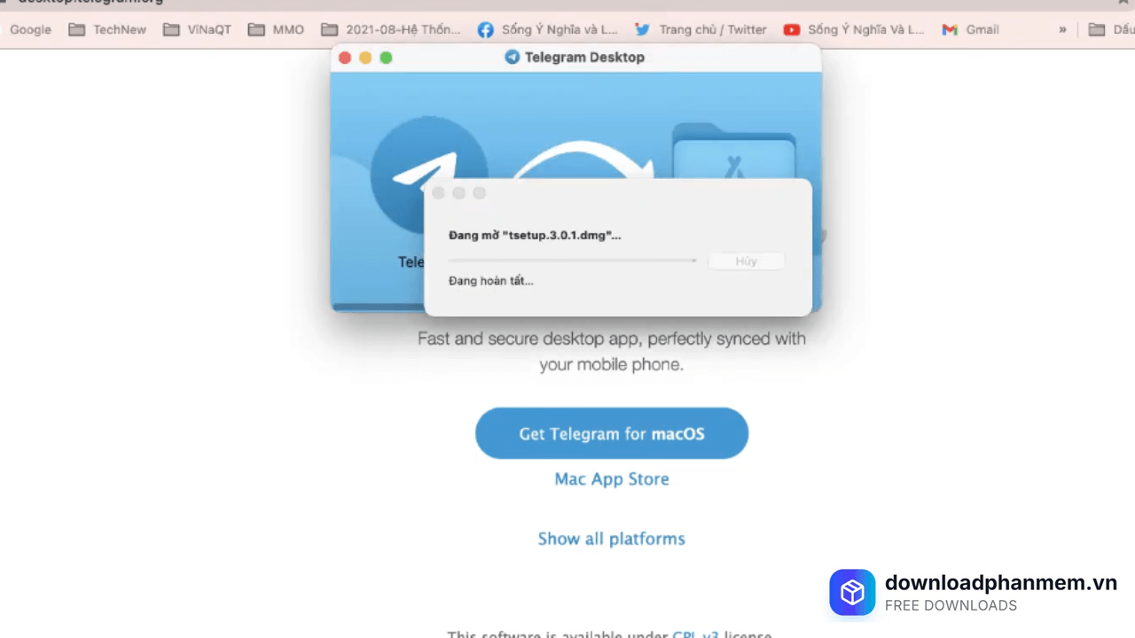 Khởi chạy tệp .dmg