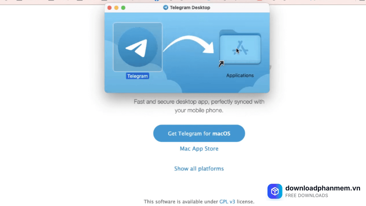 Chuyển Telegram vào mục Aplications