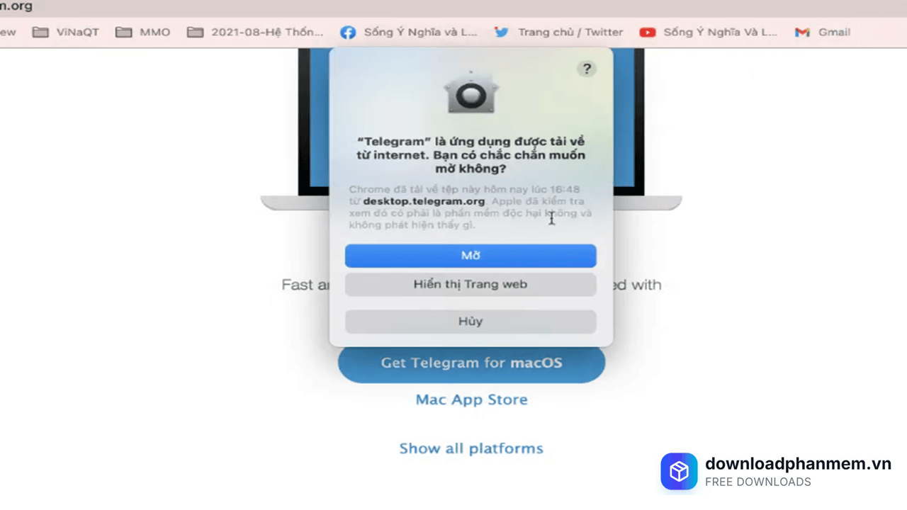 Nhấn Mở phần mềm