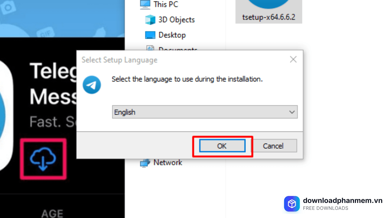 Nhấn chọn ngôn ngữ