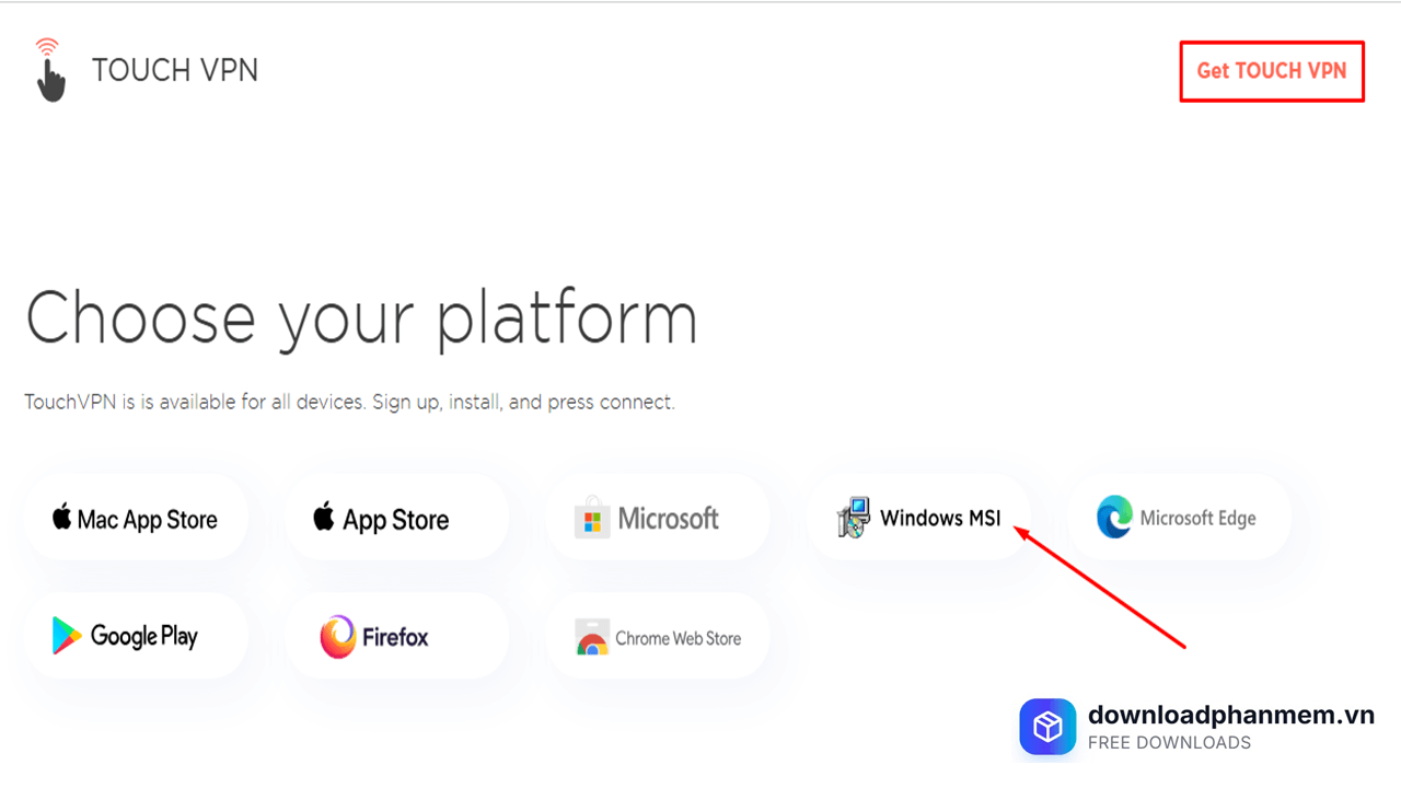 Chọn nền tảng cài đặt