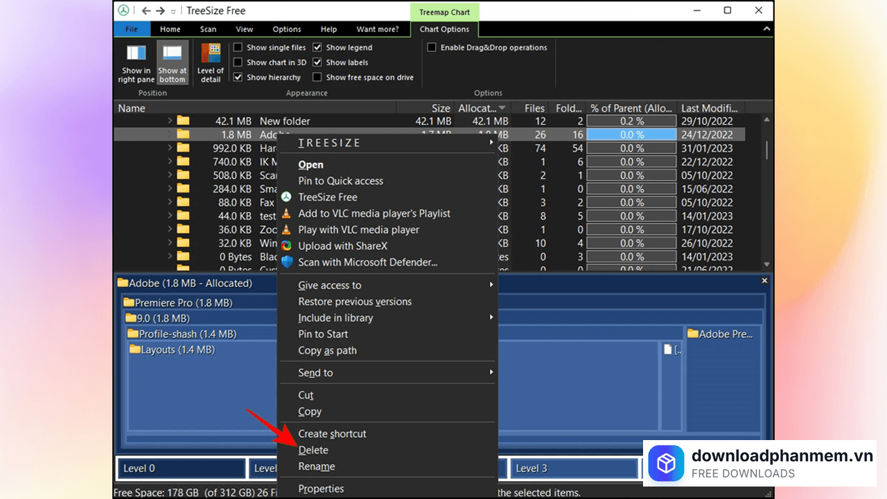 Xem dung lượng tệp