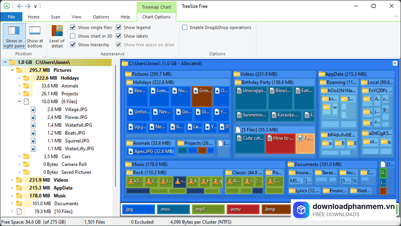 tinh nang noi bat cua phan mem treesize
