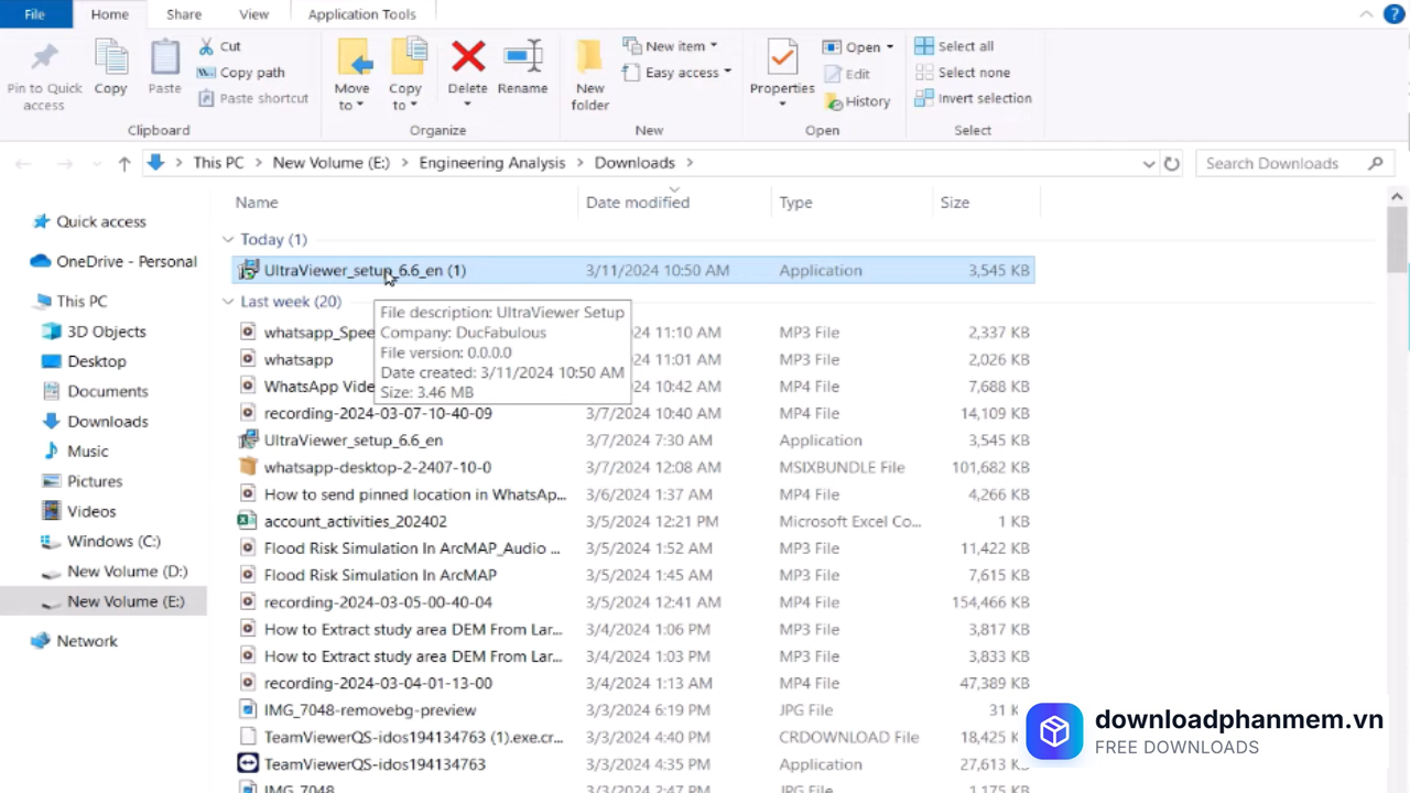 File cài đặt trong thư mục máy tính