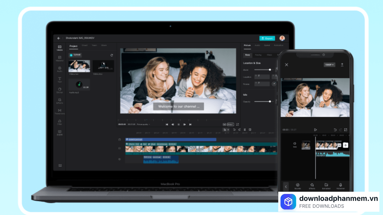 dinh dang ho tro phan mem videopad video editor cho android