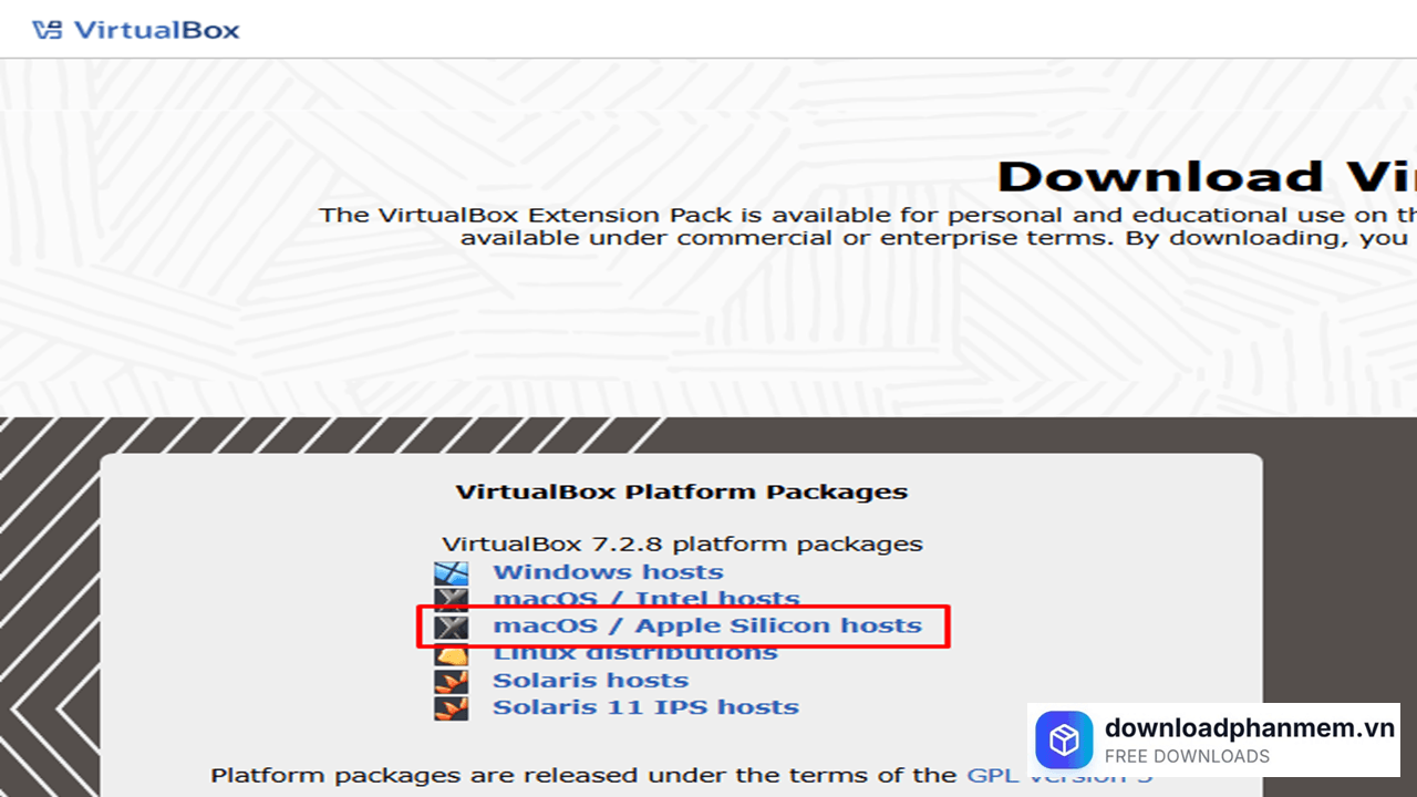 Nhấn chọn mục macOS/ Apple Silicon Hosts