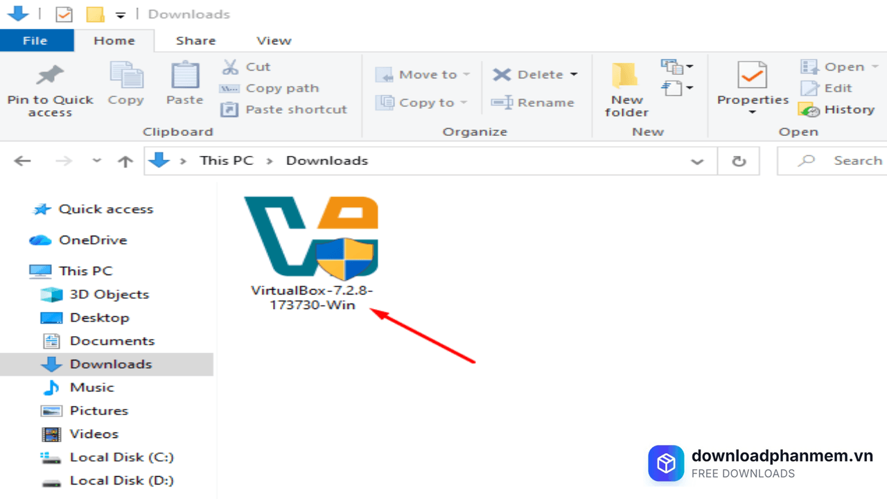 Khởi chạy tệp vừa tải xuống