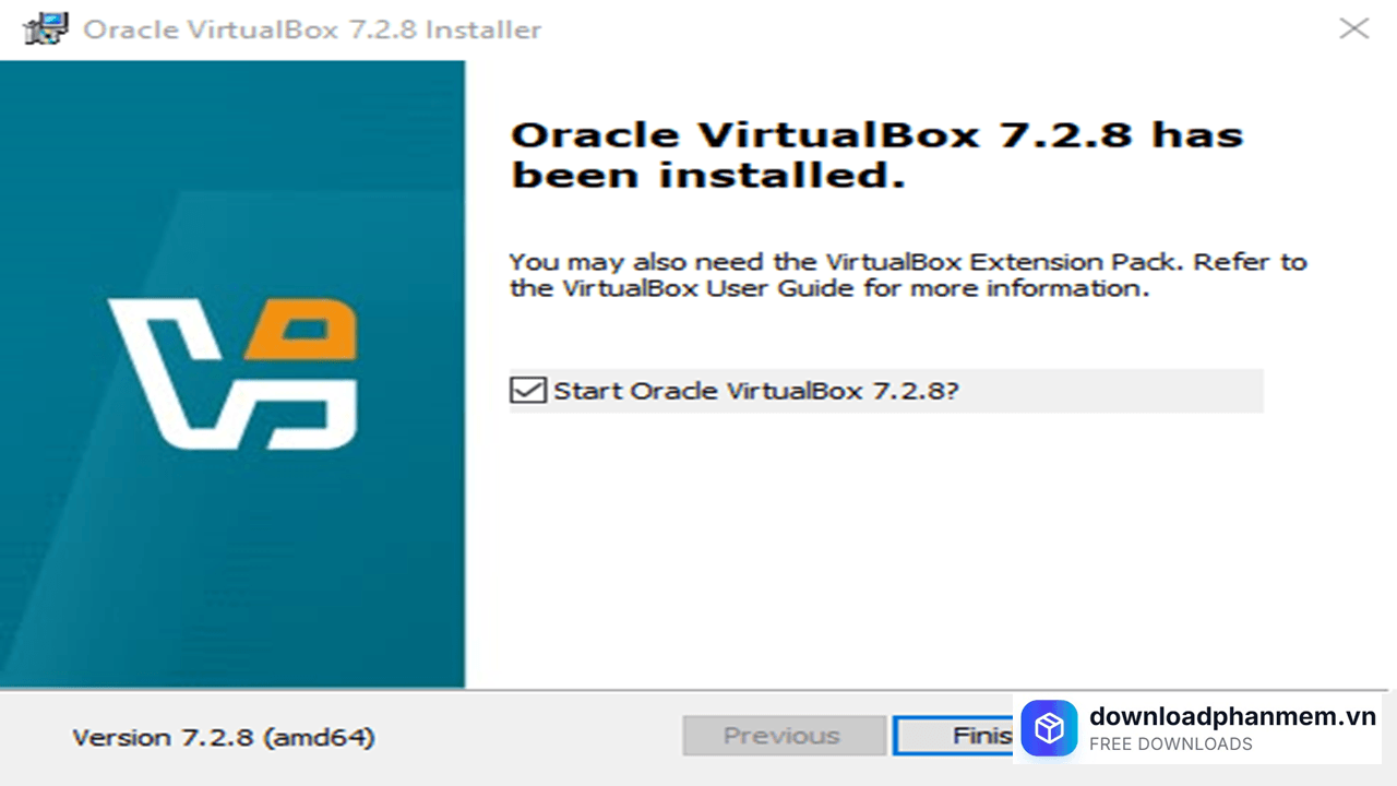 Nhấn Finish hoàn tất quá trình cài đặt