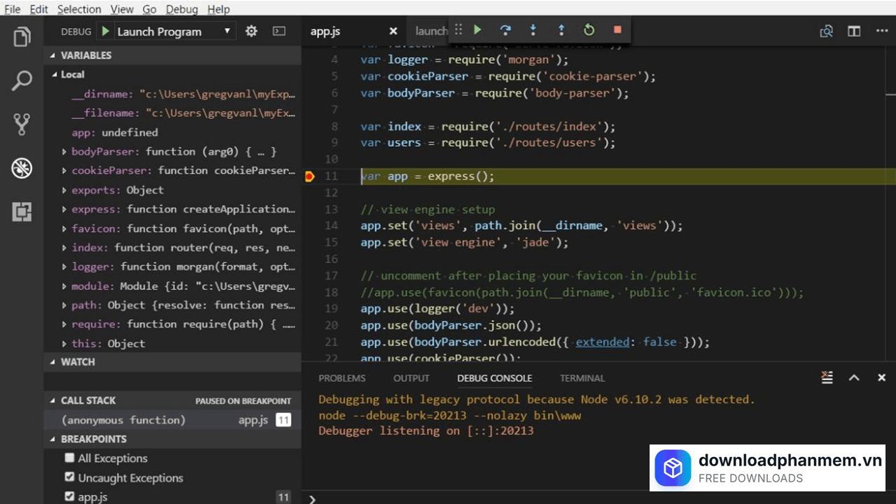 Phát triển trong node js và asp net core
