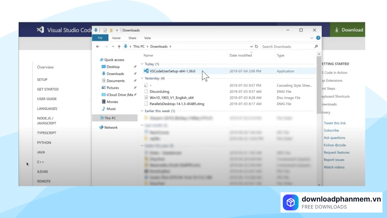 Nhấn mở file vừa tải xuống