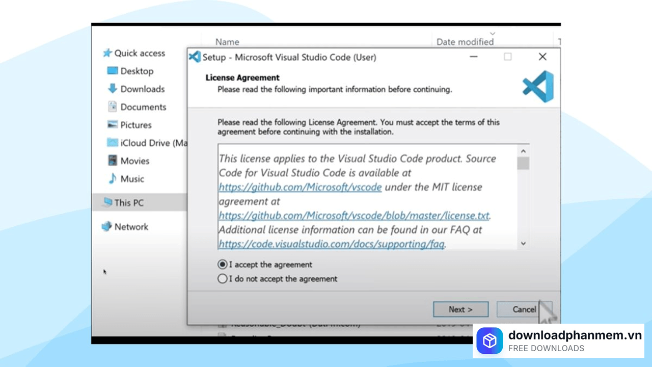Nhấn mục đồng ý điều khoản