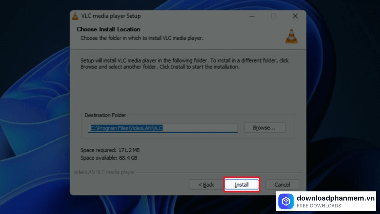 Nhấn Install cài đặt phần mềm Nhấn Install cài đặt phần mềm