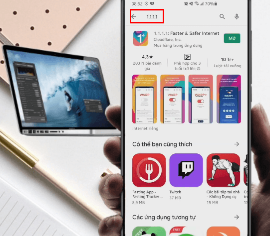 Nhấn tìm kiếm ứng dụng 1.1.1.1 Nhấn tìm kiếm ứng dụng 1.1.1.1