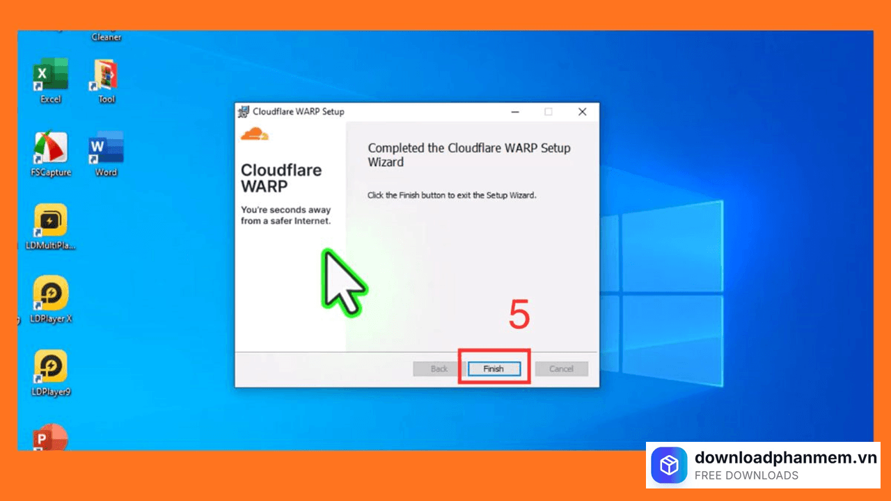 Nhấn Finish hoàn tất quá trình cài đặt