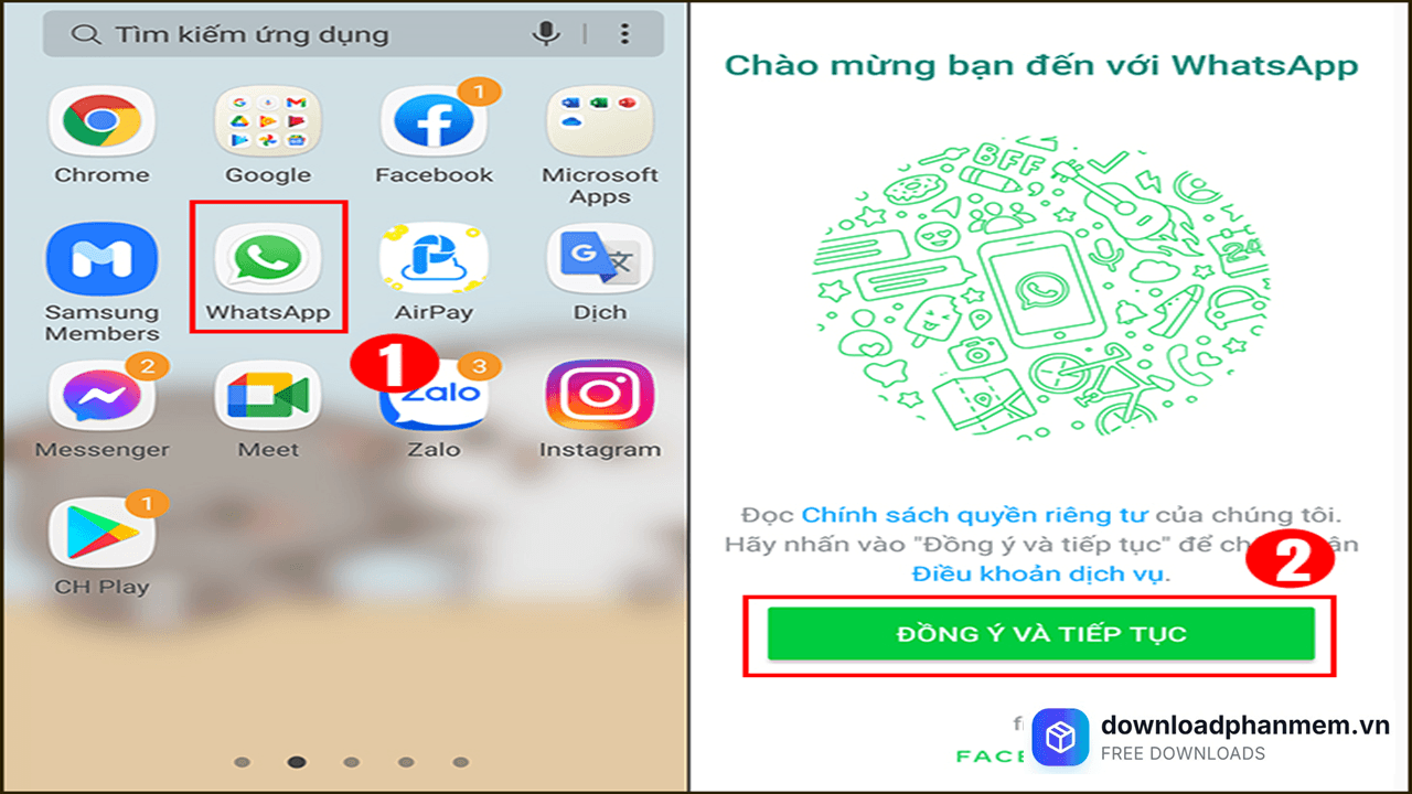 Nhấn mở Whatsapp Nhấn mở Whatsapp
