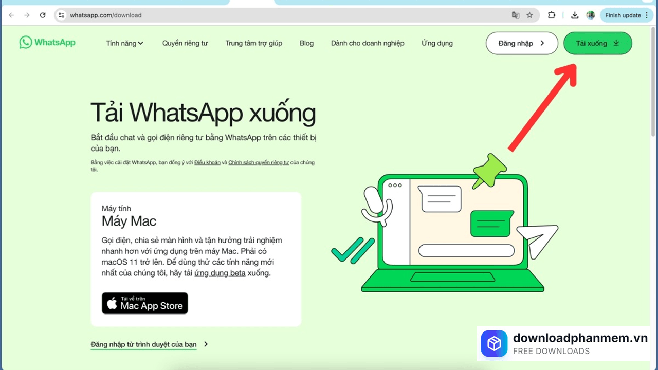 Nhấn mục Tải xuống 