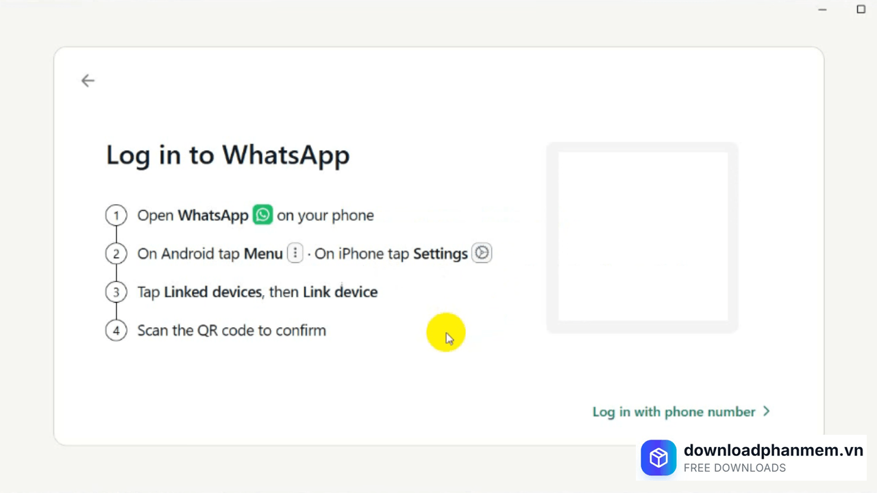 Lựa chọn cách thức đăng nhập