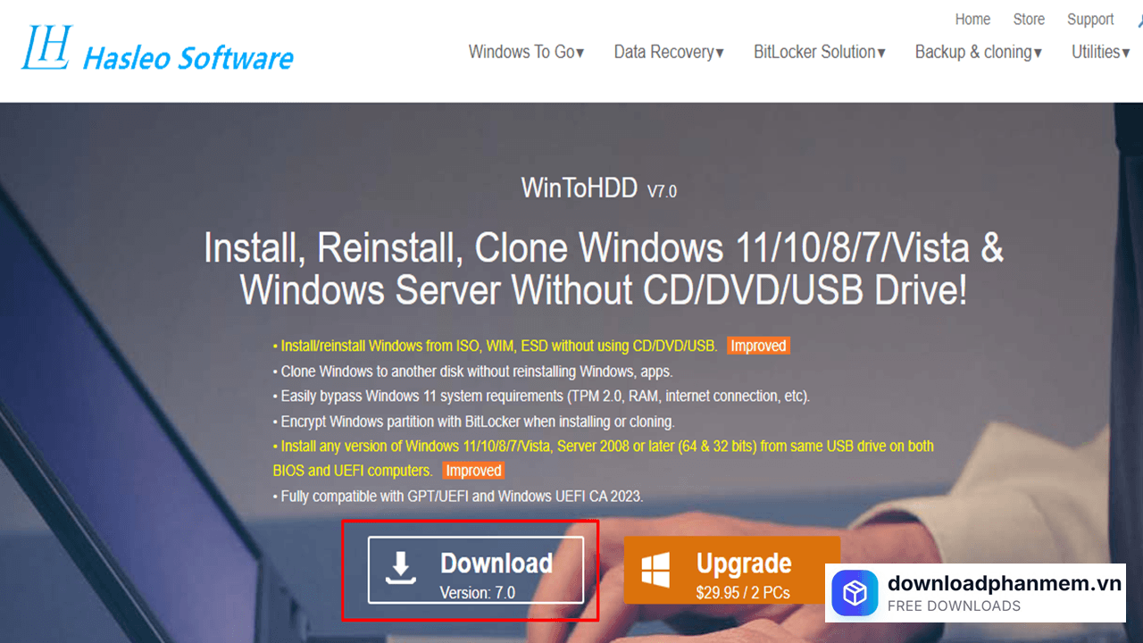 Nhấn chọn mục Download