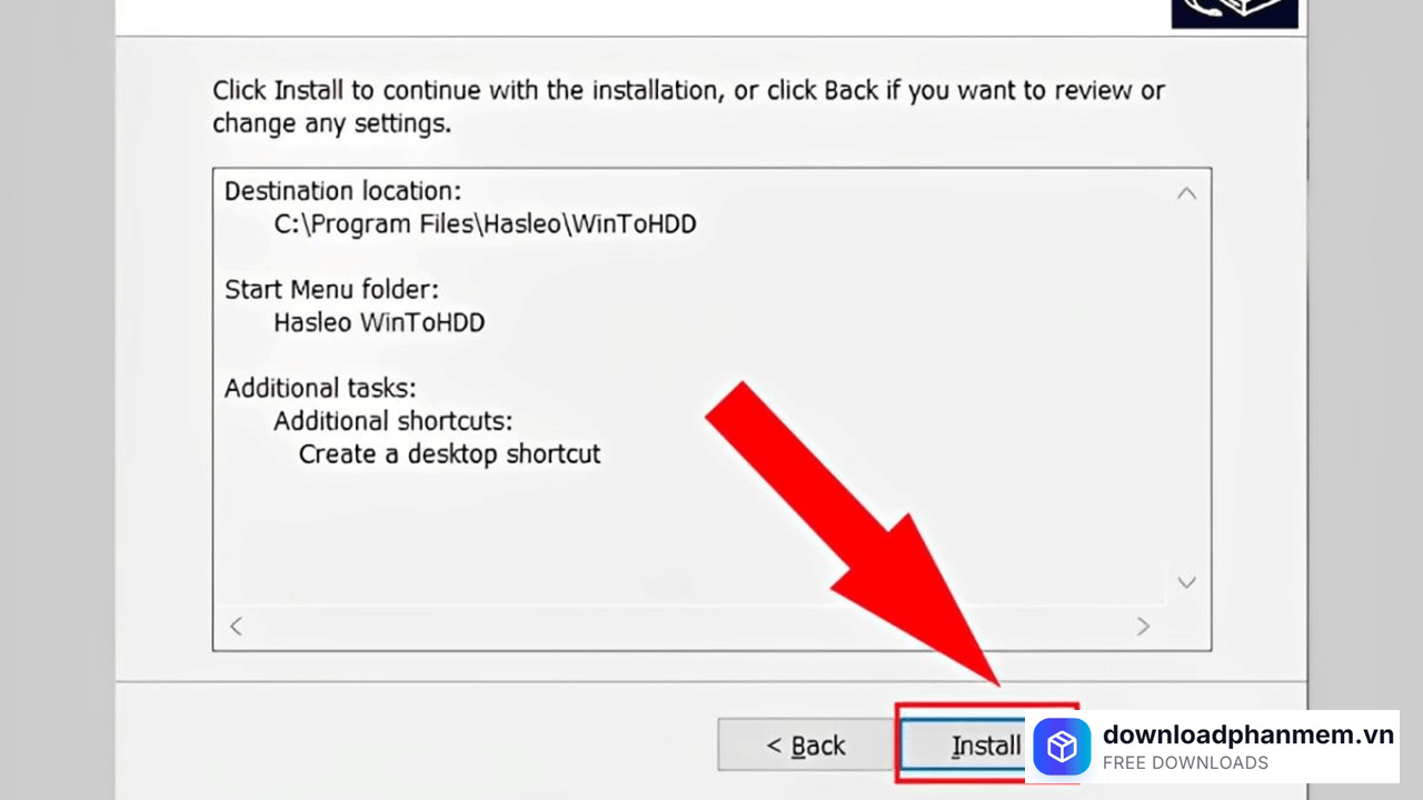 Nhấn Install cài đặt phần mềm