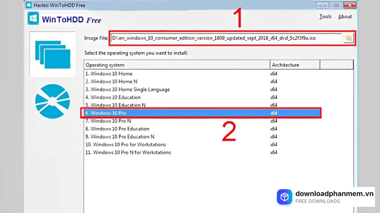 Chọn đúng hệ điều hành và chọn next
