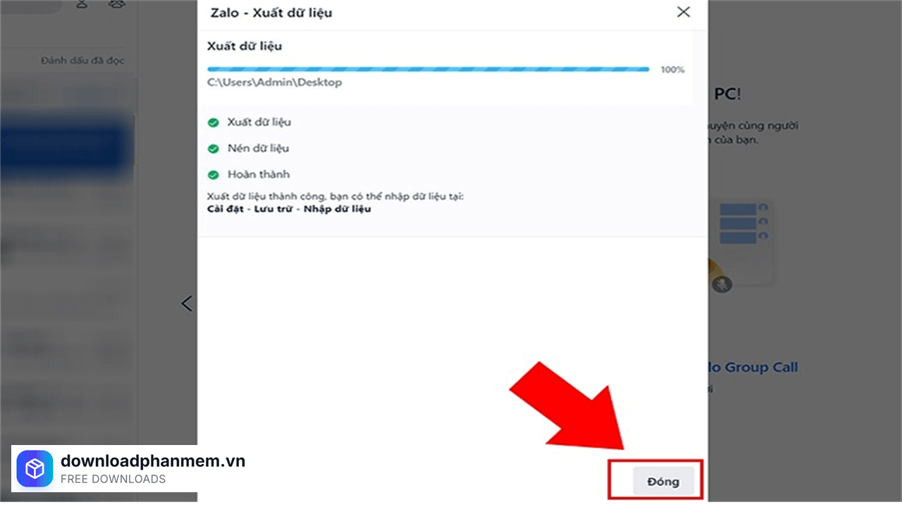 Chờ xuất dữ liệu