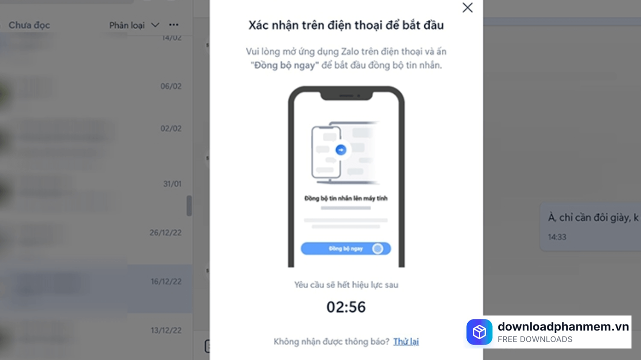Quá trình đồng bộ đang diễn ra