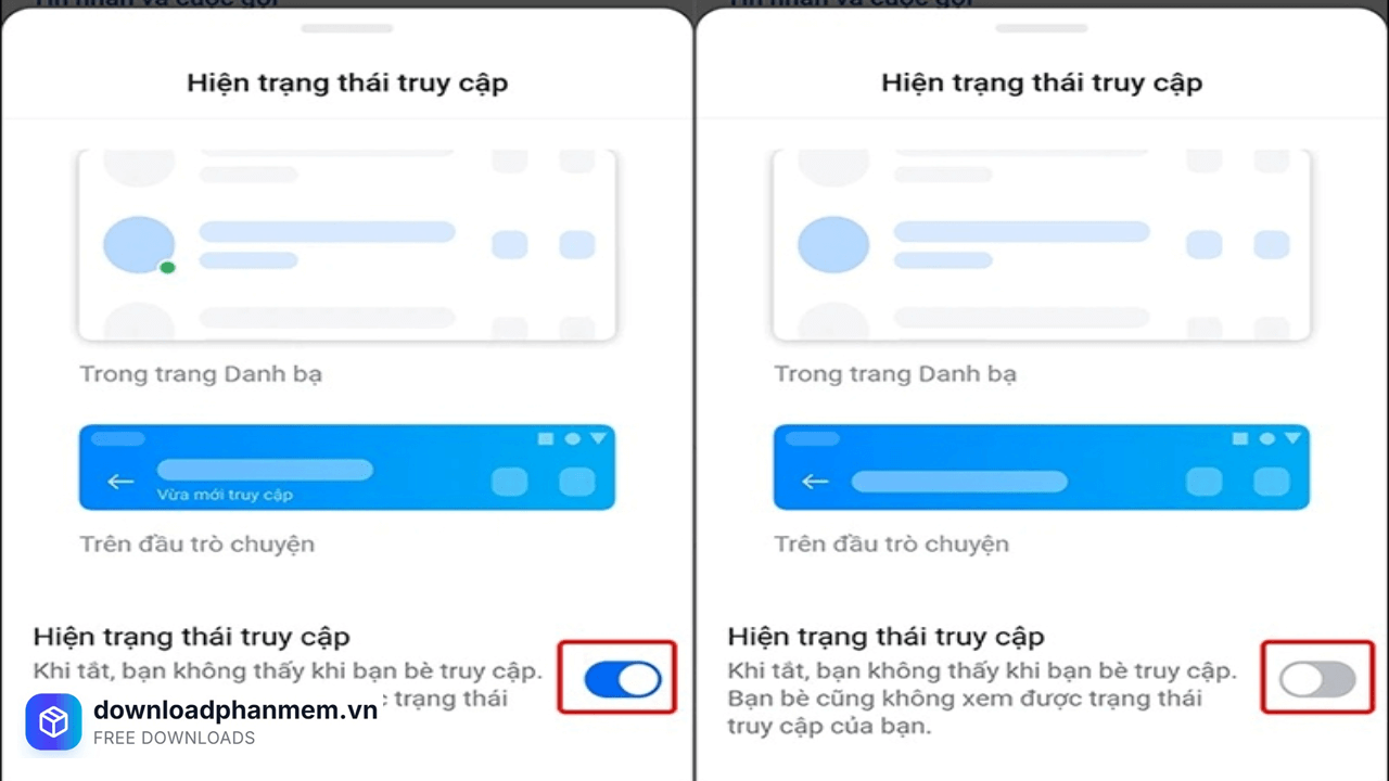 Nhấn tắt hiện trạng truy cập