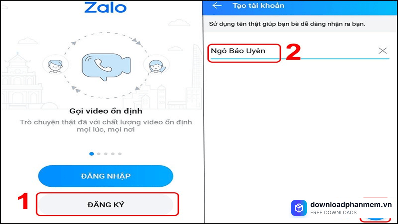 Đăng ký tài khoản Zalo