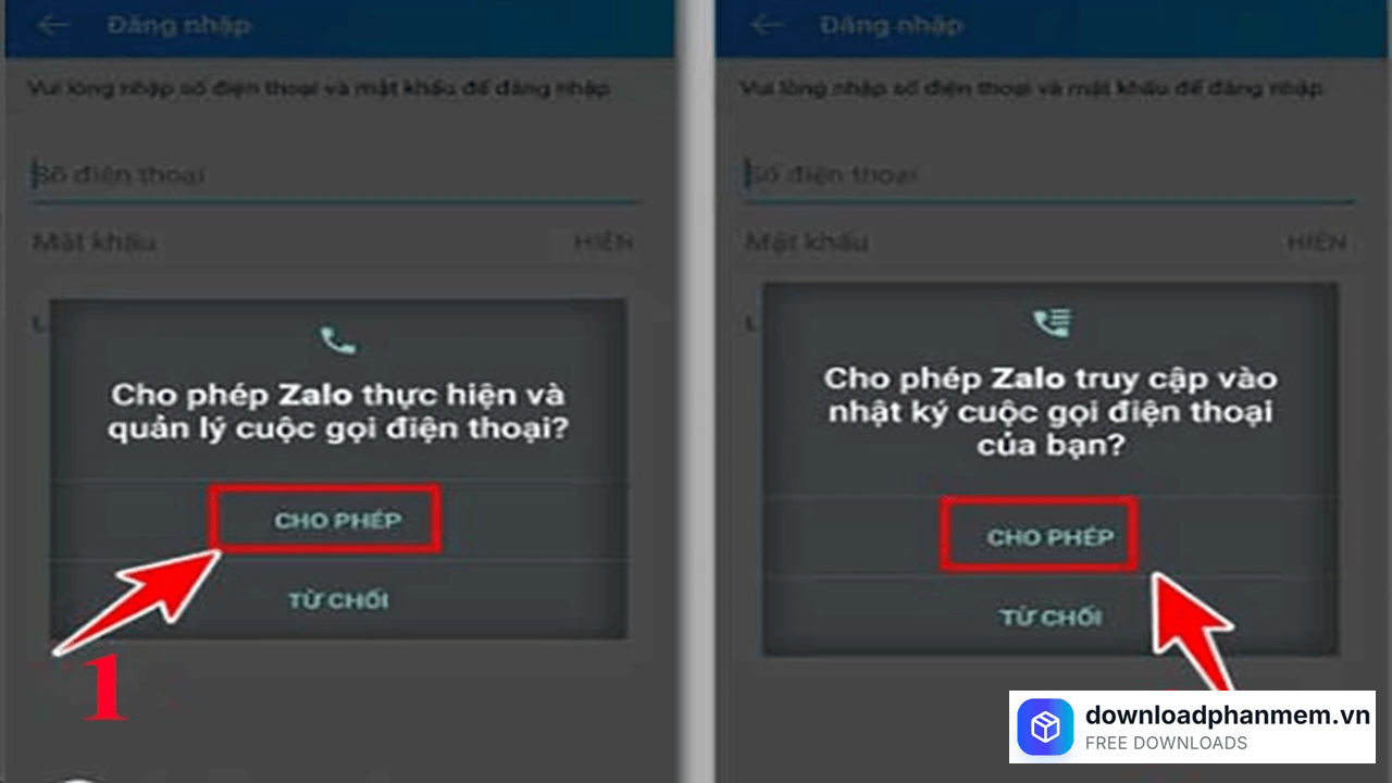 Cho phép Zalo truy cập điện thoại