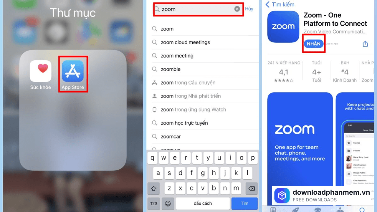 Quy trình tải xuống Zoom cho iOS