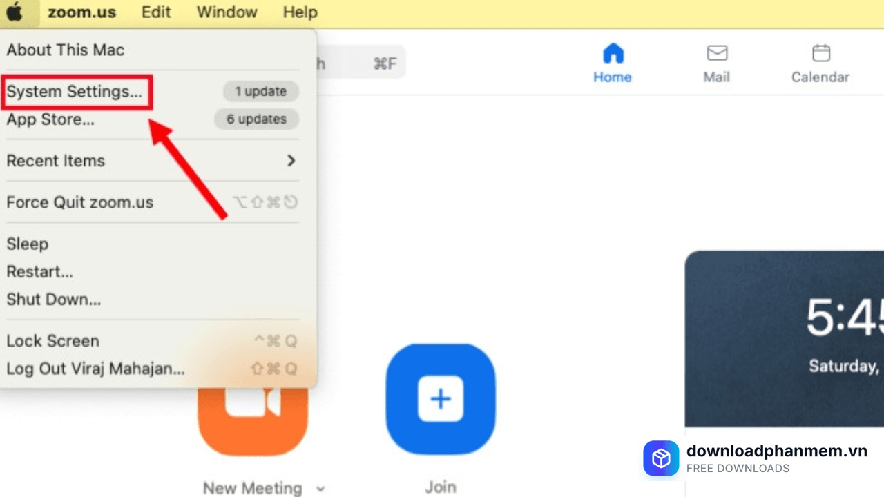 Nhấn chọn System Settings