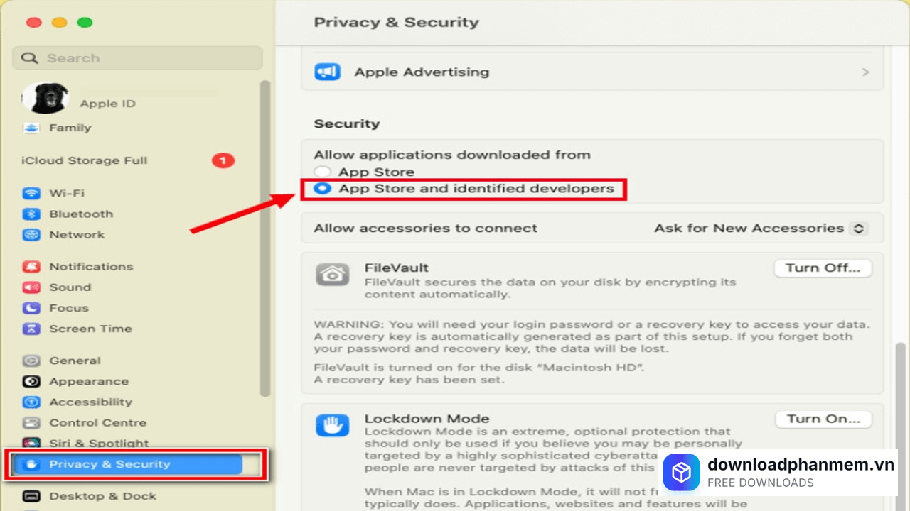 Nhấn tick chọn App Store and....